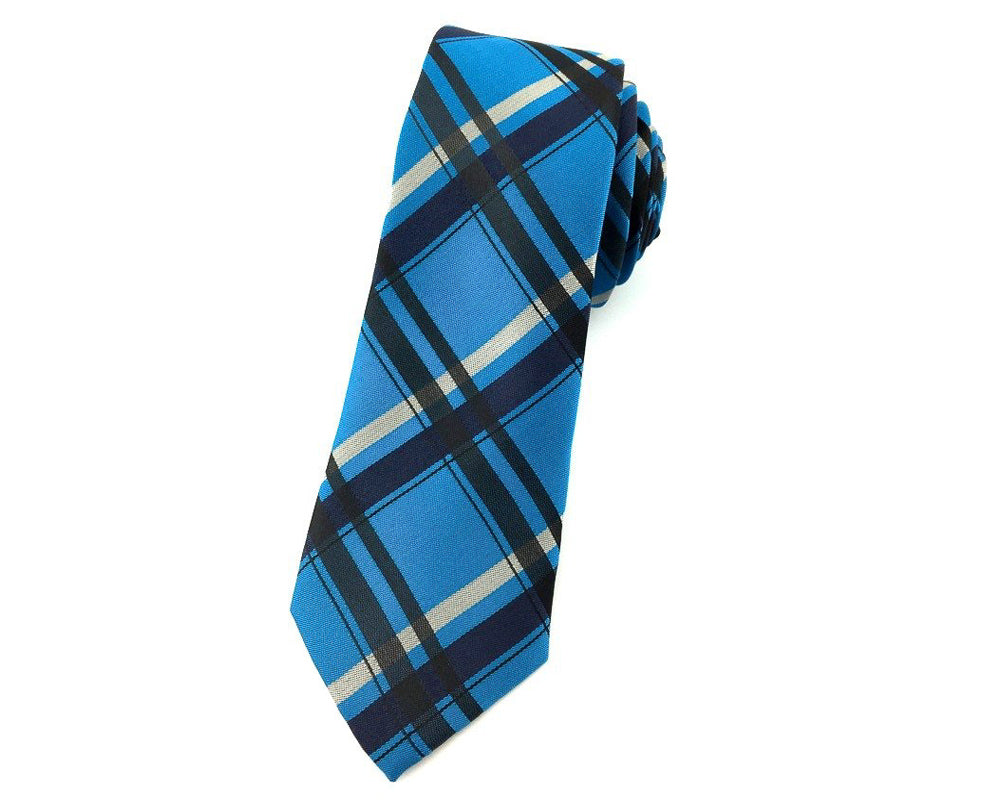 blue check tie