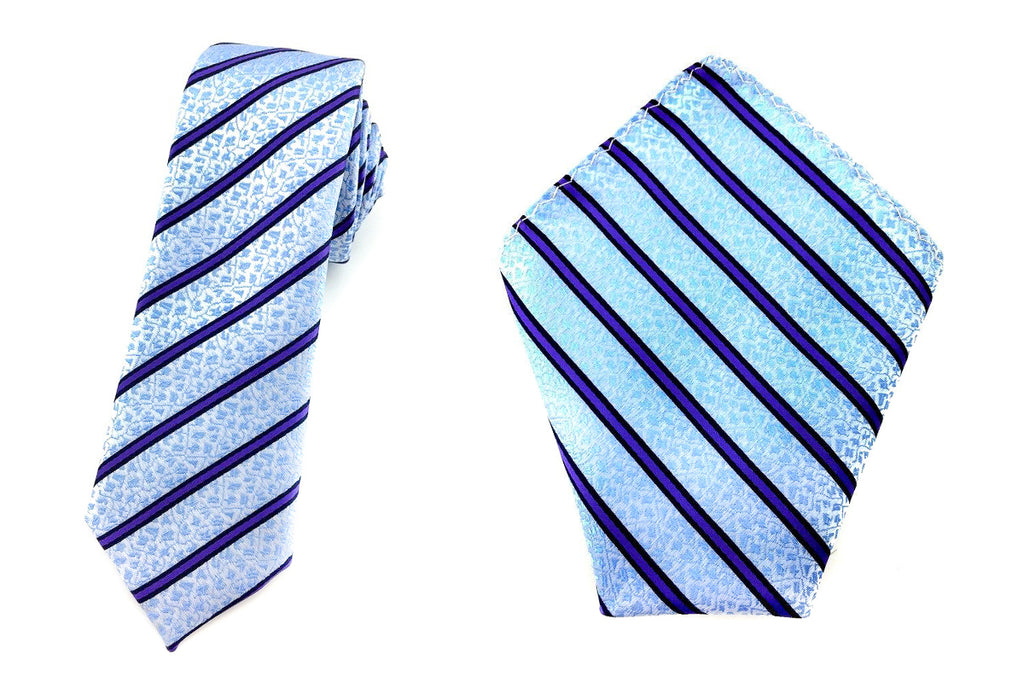 floral stripe skinny tie hankies