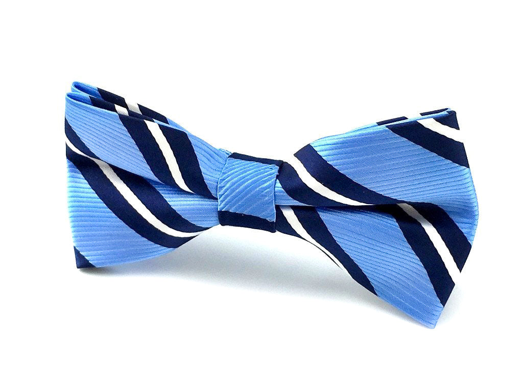 sky blue striped bowties