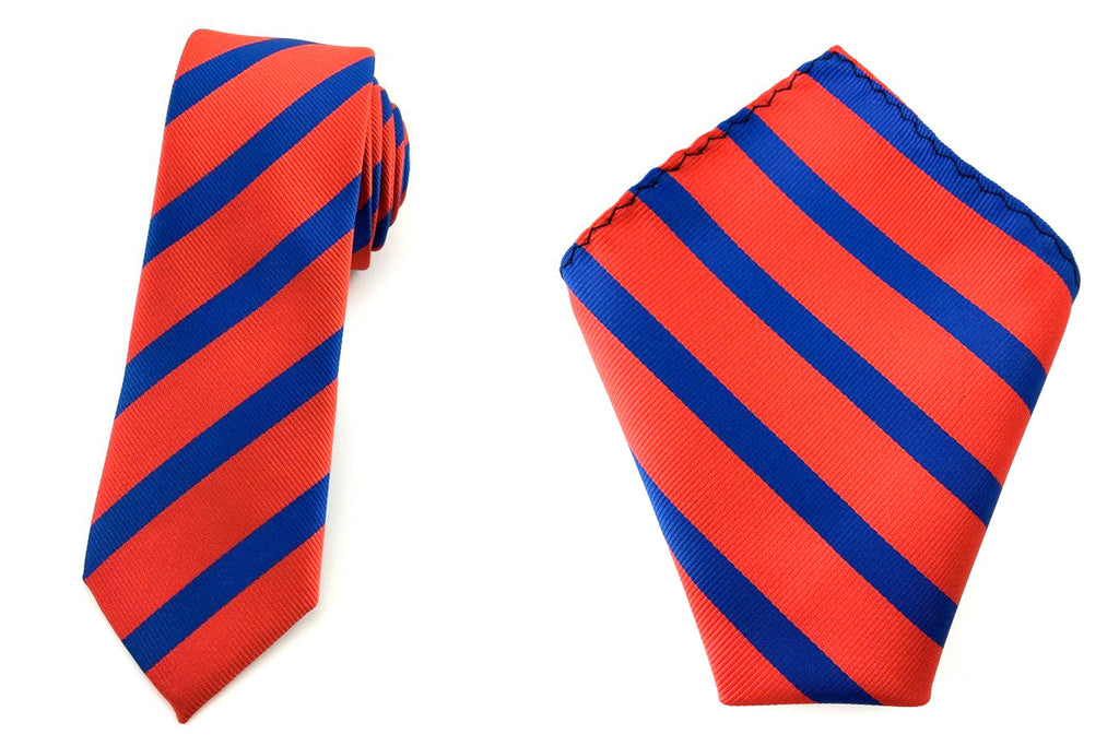 stripe slim tie hankies