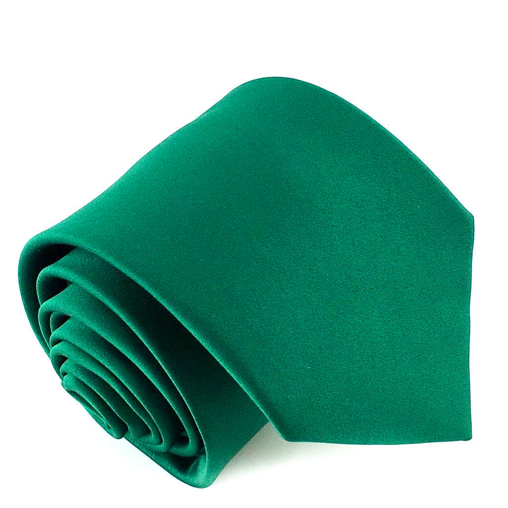 green plain neck tie