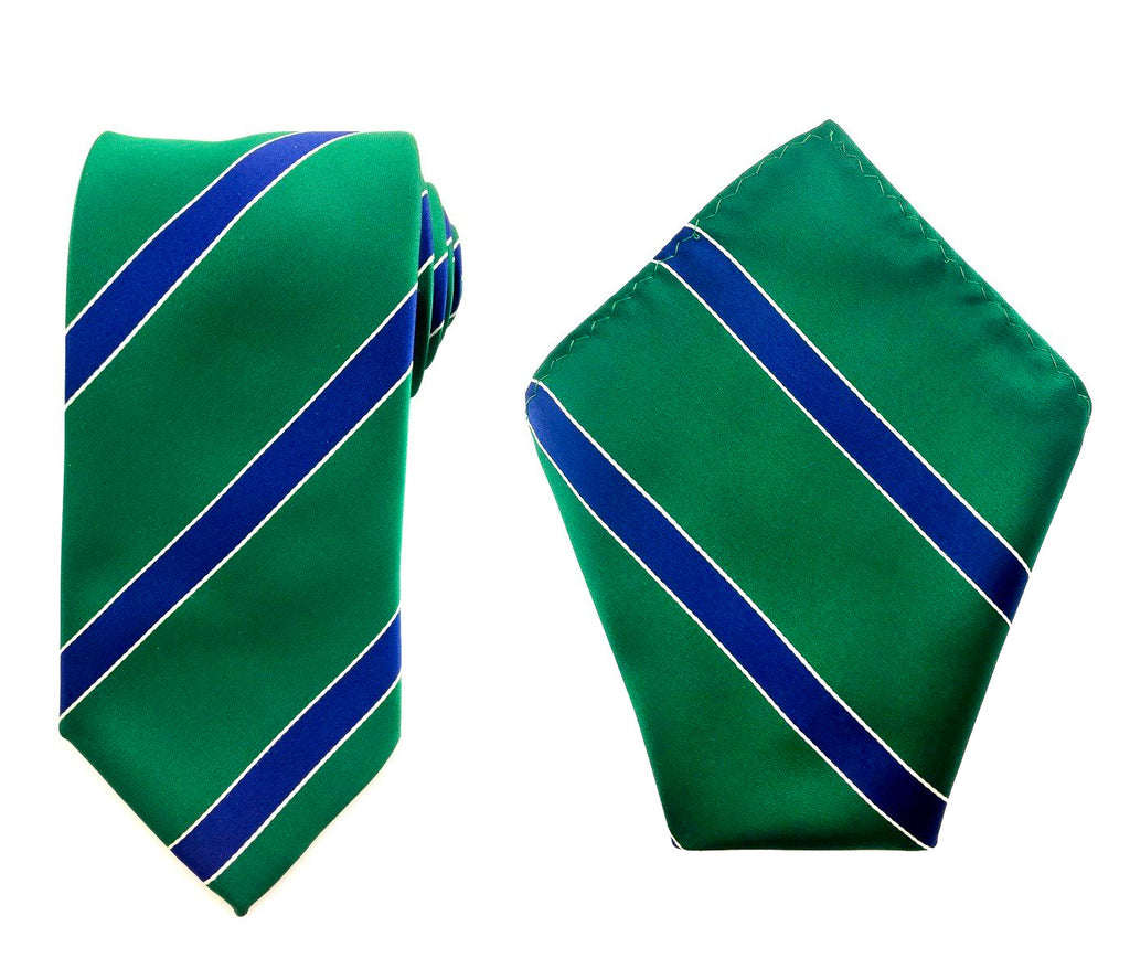 stripe necktie pocket square