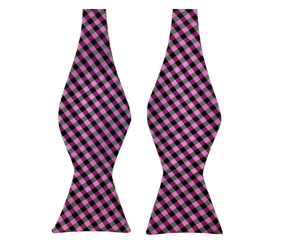 self tied gingham bowtie