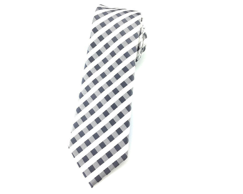 mens grey checkered slim tie